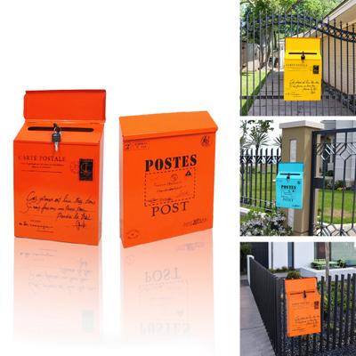 Mailbox Suggestion Box Rustic Style Wall Mounted with Locking Secure Vibrant Color Workplace Feedback Box