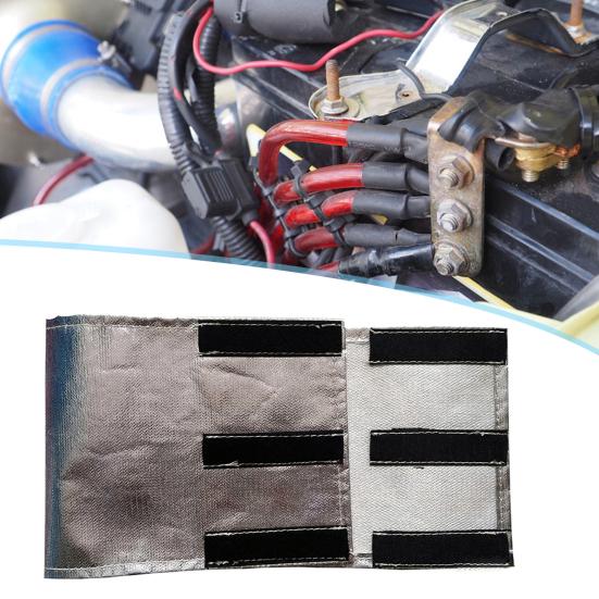 Yousheng Universal Starter Heat Shield Non-Conductive Self Attaching Aluminum Fiberglass Heat Shielding Wrap Cover Starter Accessories