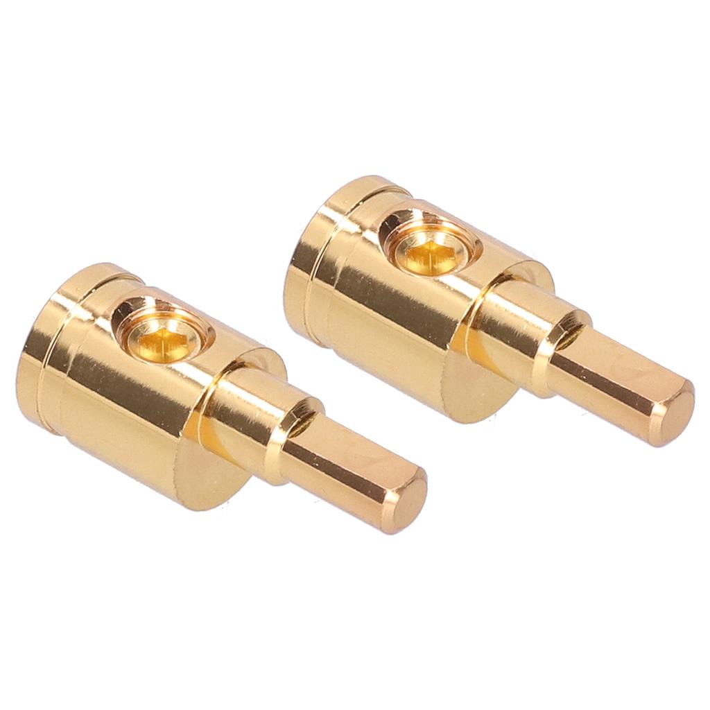 2pcs 0GA Wire Reducer Terminal Connector Pure Copper Gold Plated for Car Audio Amplifier Modification
