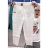 Pantaloni Casual Sottili in Cotone e Lino da Donna Primavera Estate Taglia Grande Larghi Harem Slim Pantaloni Dritti a Nove Quarti Moda Femminile