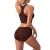 Plus Size Women's Sports Yoga Bra & Brief Set - Sexy, Wireless, Beautiful Back Design