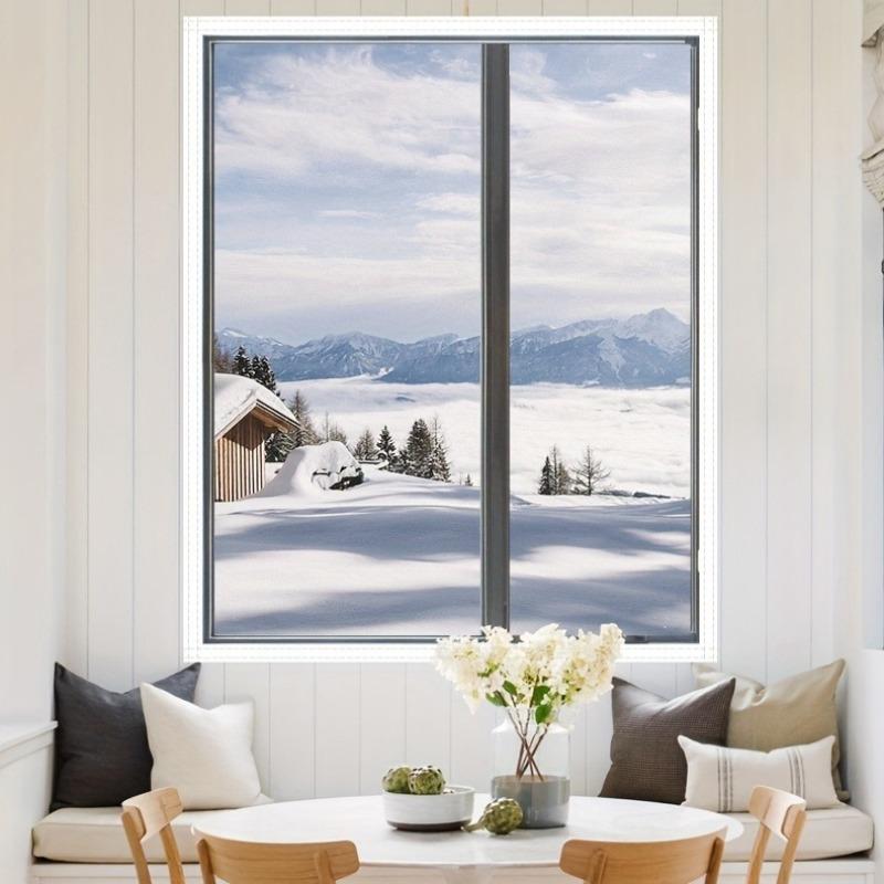 Home Easy-to-Install Windproof Thermal Film, Winter Sealing Window Draft Stopper Leak-Proof Curtain, High Transparency Thickened Plastic Sheet