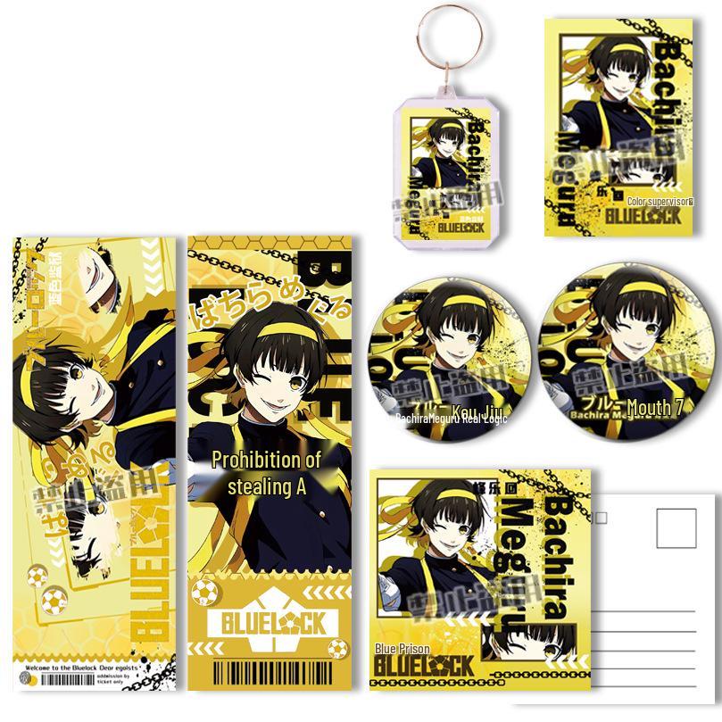 Blue Lock Hiori Yo Badge Keychain: Fan-Made Holographic Ticket, Postcard, Bookmark Anime Gift