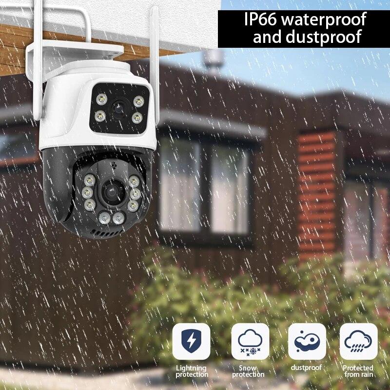8MP Wifi-kamera PTZ utendørs nattsyn Dual Screen Human Detection 4MP sikkerhetsbeskyttelse CCTV-overvåking IP-kamera
