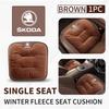OENU7 For Skoda Flannel Warm Car Seat Anti Slip Cover Chair Front Rear Cushion Pad Octavia Superb RAPID FABIA KAMIQ KAROQ KODIAQ YETI