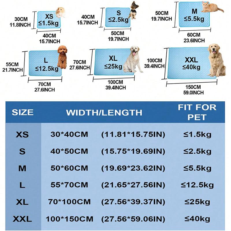 Dogs Self Cooling Mat Pet Cat Cooling Mat and Sleeping Pad for Pets Summer Cool Pads Blanket Washable Ice Silk Breathable Mat