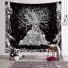 Psychedelic Black Skeleton Tapestry Gothic Wall Rug Wall Hanging Blanket  Home Decoration