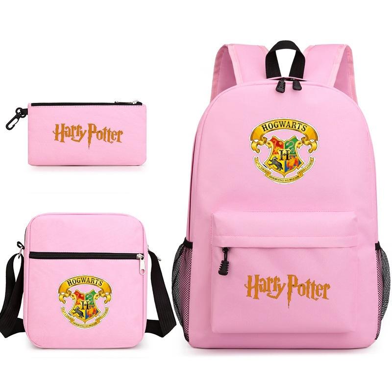 Harry Potter Academy Badge Harrypotter Backpack Student Schoolbag Shoulder Bag Pencil Case 3PCS Set