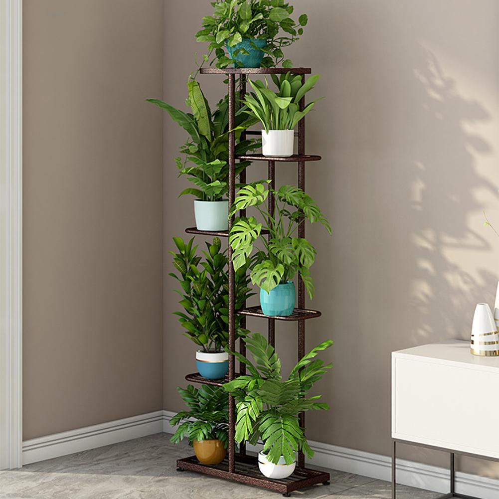 6 Tier Plant Stand 7 Potted Indoor Tall Plant Holders Corner Metal Tiered Plant Stands Multiple Plant Display Rack For Balcony