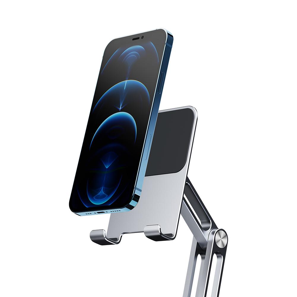Foldable Phone Holder with 360° Rotating Base Portable Mobile Phone Holder Metal Phone Bracket Office Desk Accessories