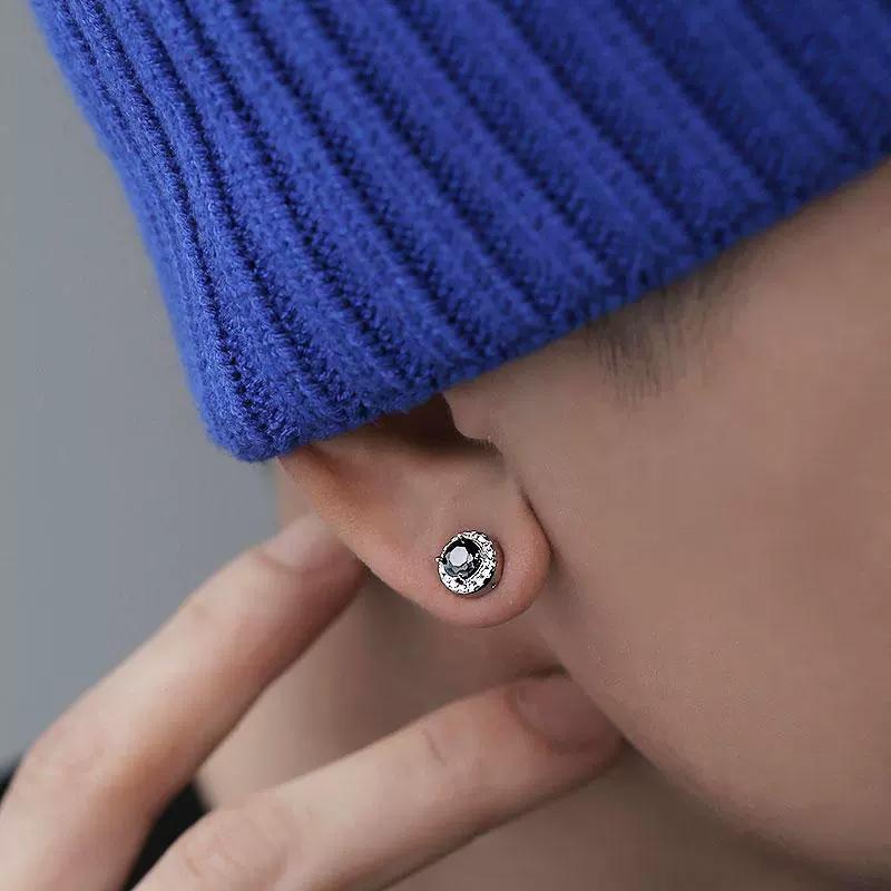 2pcs Without Ear Holes Exquisite Circle Stud Earrings Personality Zircon Jewelry Accessories Magnetic Earrings Clip Earring