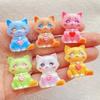6PCS New Colorful cute cartoon 3D animal kitten Flat back Cabochon Stone Scrapbook DIY Decor Figurines Crafts Accessories