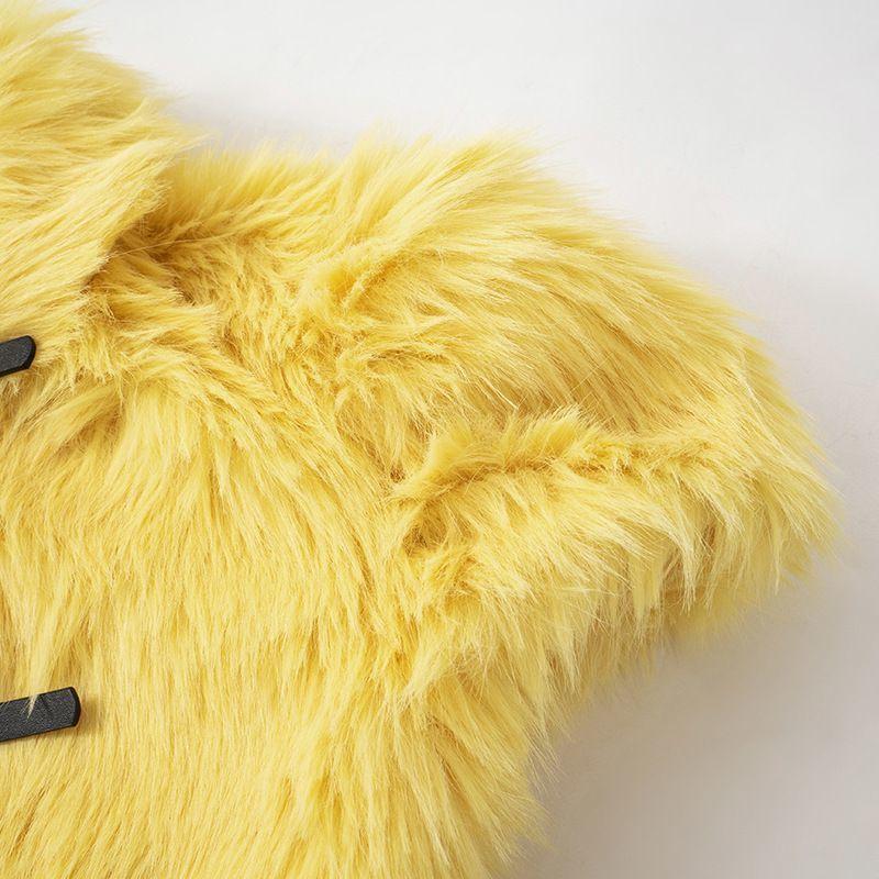 Women's Clothing Autumn and Winter New Solid Color Fox Fluffy Vest Sleeveless Top Super Short