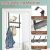 2Pcs Over the Door Organizer with 6 Hooks Aluminum No Drill Storage Rack Multi Purpose Clothes Hanger for Wallet Key Towel Coats