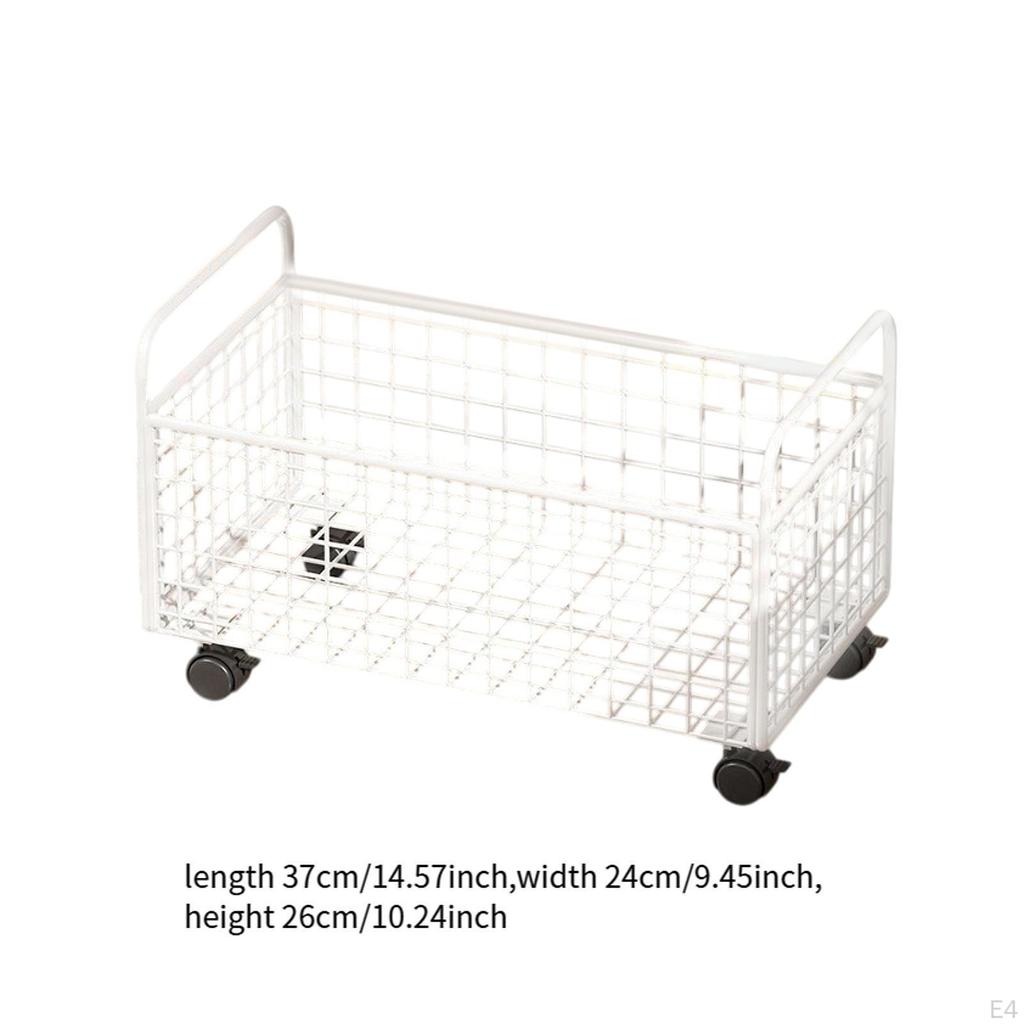 Chariot à livres roulant Rangement bac Utilité pour les dossiers Cartable Articles quotidiens