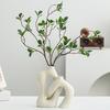 Yousheng 2 Pcs/Set Ceramic Vases Irregular Circular Cross Modern Boho Vase Minimalist Nordic Style Flower Vase for Tabletop Shelf Home Decor