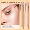 Docolor 2Pcs Double Head Eyeshadow Stick, Smooth Cream Highlighter Stick, Eye Brightener, Waterproof and Long Lasting for Eye Makeup Set