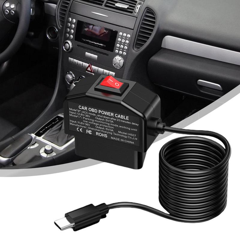 USB Dash Cam Cable Two Modes Car Dash Cam Charger USB Hard Wire Kit Compact Camera Charger Powering Cord Dash Camera Car Charger