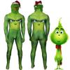 Festive Green Monster Grinch Christmas Cosplay Costume Zentai Bodysuit Jumpsuit