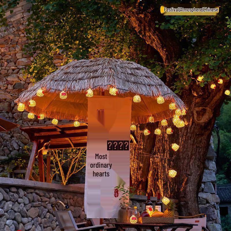 Woven Bamboo LED Decorative Lantern String Lights