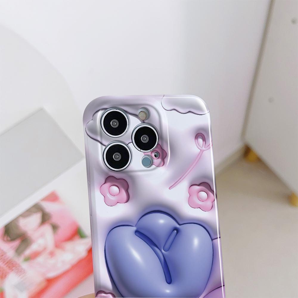 For iPhone 16 15 14 Samsung S23 A23 A52 A33 A73 A53 Huawei Xiaomi Redmi OPPO Vivo Stereoscopic Style Tulips Design Full Camera Protect Hard Phone Case