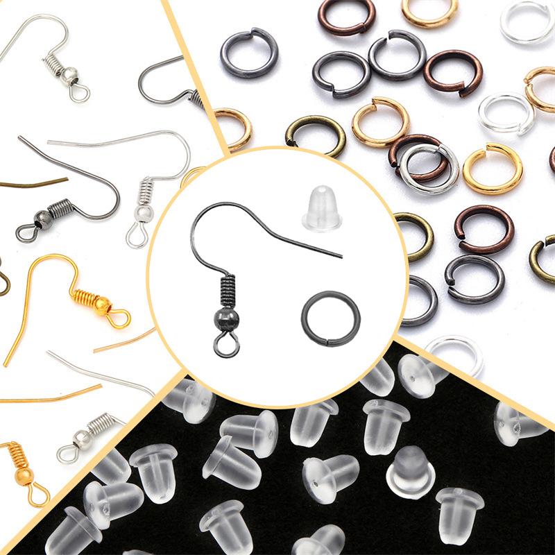 Earrings Kit Handmade DIY Jewelry Pendant Basic Accessories Big Ear Hook Blockage Single Circle for Earring Making Repair TMZ
