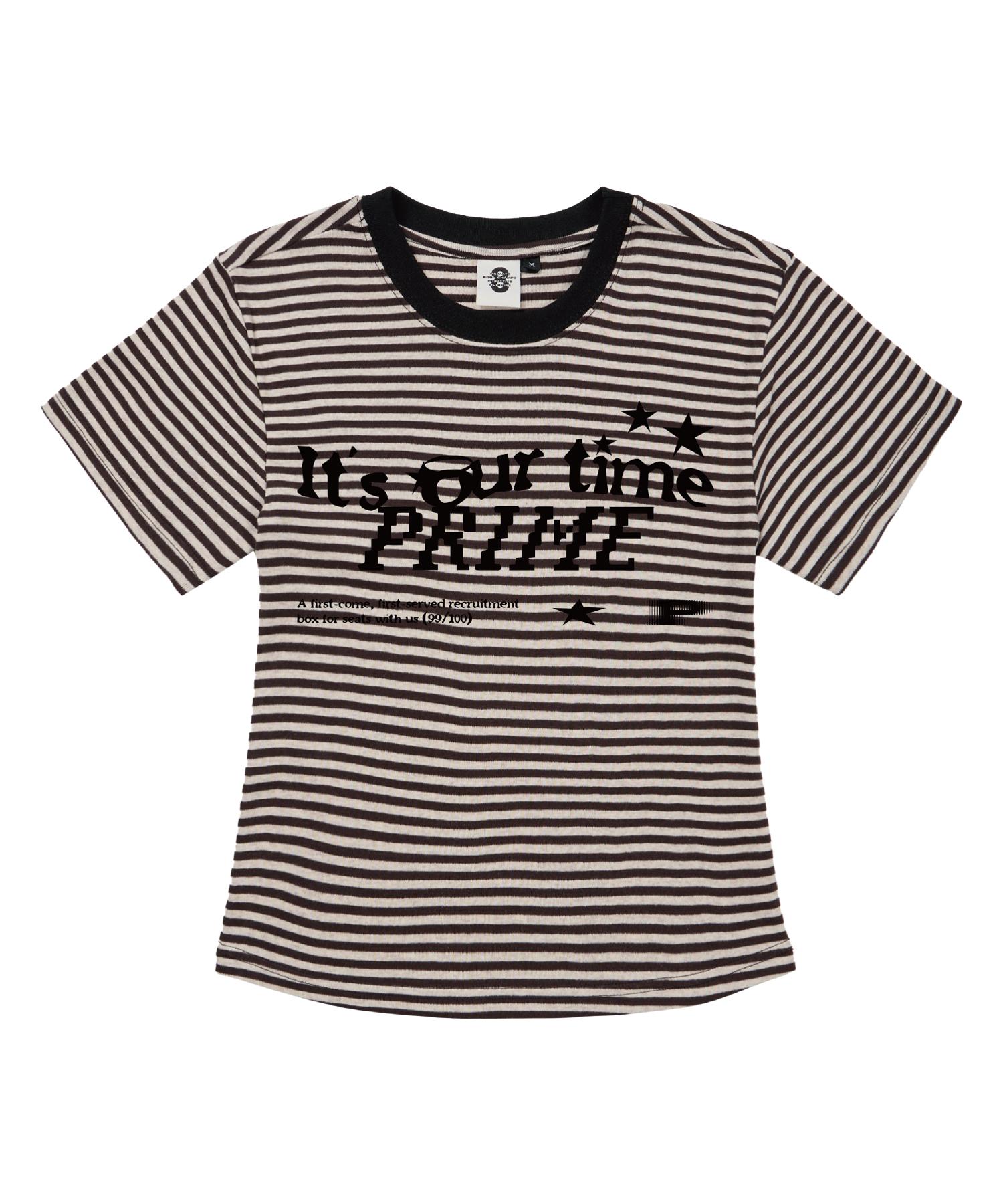 Prime Eight Overdose Women S Short Striped Short Sleeve 5 Colors Khaki Stripe/S