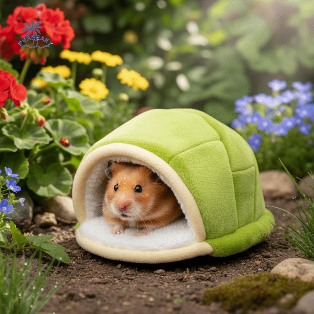 Kreatives Tragbares Hamster-Warmes Nest Waschbare Schildkrötenschalenform Winter Vogelhaus Weiches Gemütliches Meerschweinchenhaus für Haustierkäfig