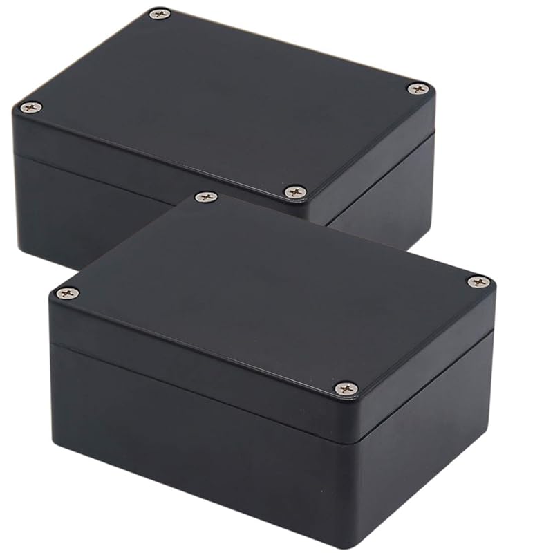 Junction Box, Zulkit Project Box IP65 Waterproof Outdoor Box ABS Plastic Electrical Boxes Electronic Enclosure Black 4.5 X 3.5 X 2.2 Inch(115 X 90 X