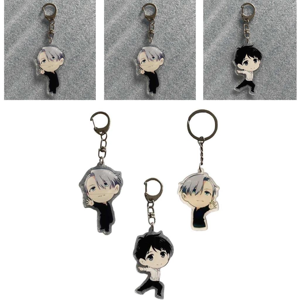 Yur On Ice Katsuki Yuri Victor Nikiforov Acrylic Keychain Cartoon Style Personalization Gift For Anime Enthusiasts