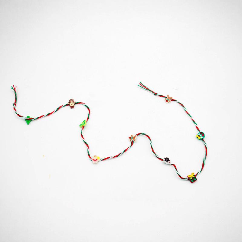 2 Stück Puppenhaus Mini Buntes Seil Dekoration Geschenk Hängendes Stück Heimdekoration Weihnachtsbaum DIY Zubehör Anhänger