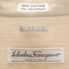 Salvatore Ferragamo Hergestellt in Italien Fischgrätmuster Langarm Baumwollhemd Herren Gebraucht