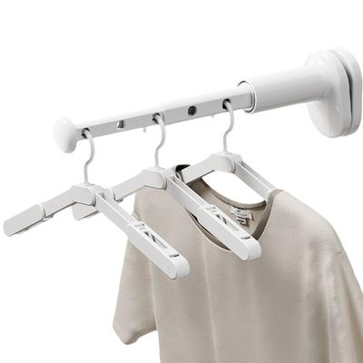 Folding Clothes Hanger Rack with Adjustable Length Designs for Easy Installion Travel and Home Storage Solution