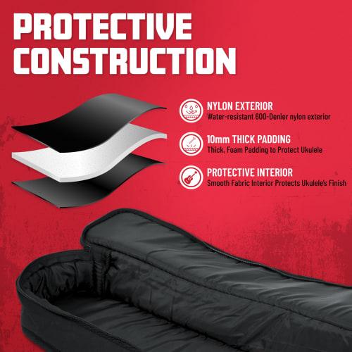 GATOR GBE Series Ukulele Gig Bag, Black, Nylon, GBE-UKE-SOP (Soprano Size)