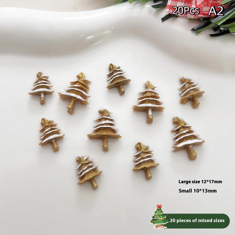 Christmas Colorful Nail Decoration Resin Accessories Christmas Tree Snowflakes Diy Nail Glamour Stereoscopic Nail Salon