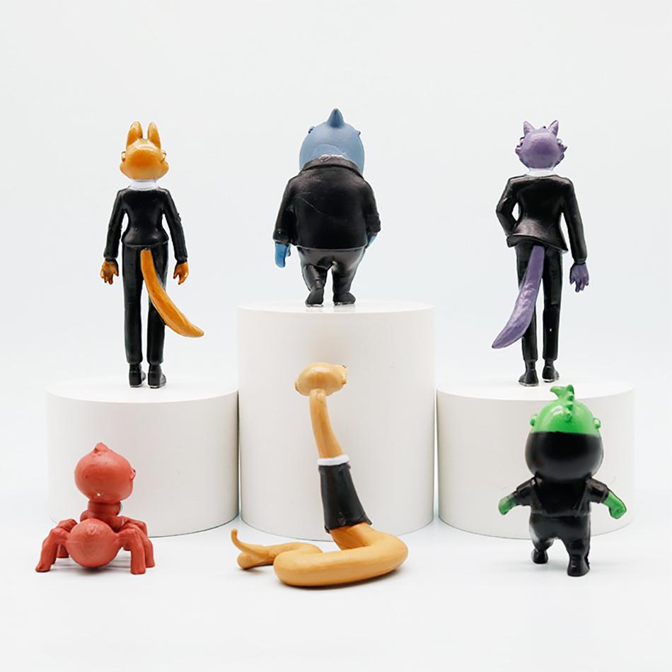 6Pcs/Set the Bad Guys 2 Action Figures Anime Model Toys Cake Topper Decorations Collectible Figurines for Kids & Adults
