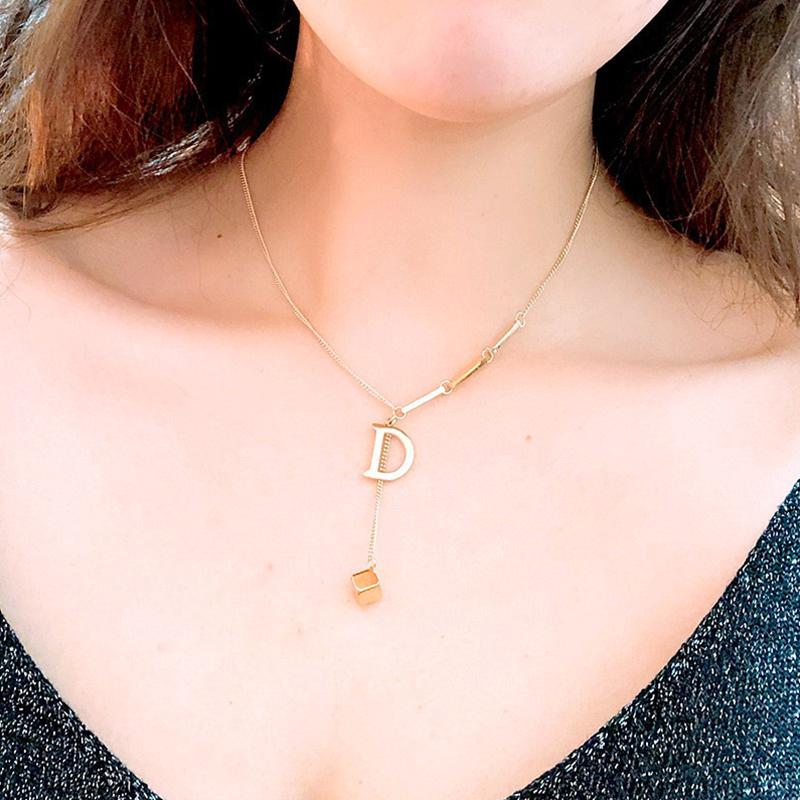 

Women 26 Letters Tassel Necklace Workplace Commuter Pendant Necklace Gift Giving Steel Titanium Necklace Party Event X