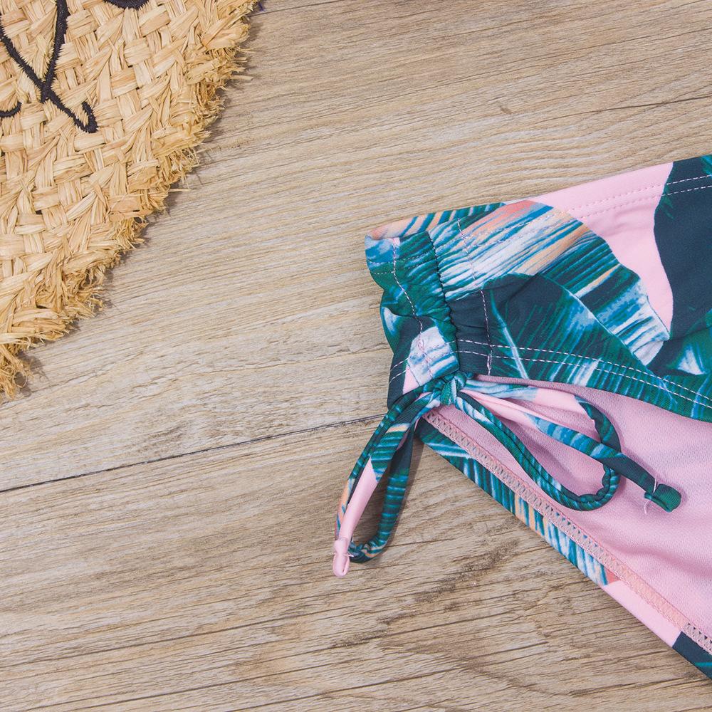 Tropical Leaf Girl Bikini Set Knot Front Girls Swimsuit Kids 7-14 Years Two Piece Children's Swimwear Sexy Girls Bathing Suits