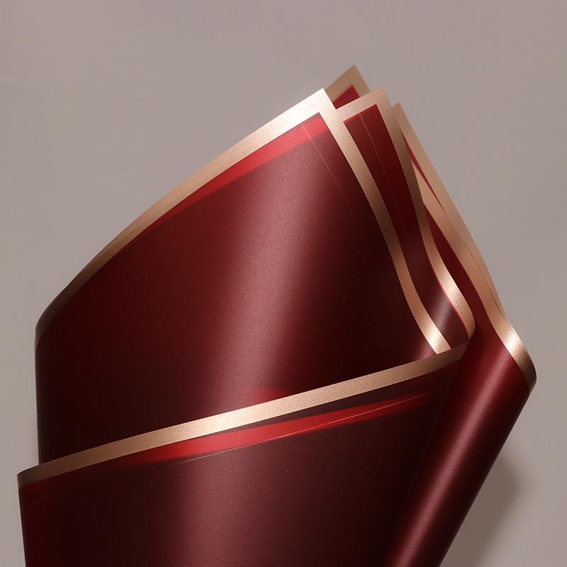 Bordo Dorato, Pellicola Gelatinosa, Carta da Regalo Floreale, Materiale, Impermeabile, Di Lusso, Carta da Regalo Floreale, Negozio di Fiori per Bouquet
