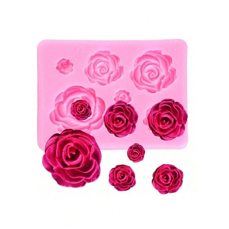 Candy Mold, DIY Cake Decorating Tool, Rose Flower & Leaf Cupcake Decoration Fondant Chocolate Mold