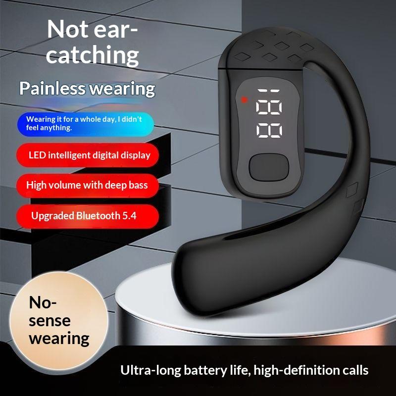 180° Rotating Hifi Stereo Waterproof Wireless Bluetooth Air Conduction Earphone Single Earhook Wear Noise Reduction Earbud With