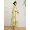 Sancai New Chinese Style Sleeveless Ruffle Maxi Dress