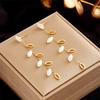 Fashion Minimalist Pearl Willow Leaf Hollow Long Drop Earrings, Light Luxury Elegant Earrings