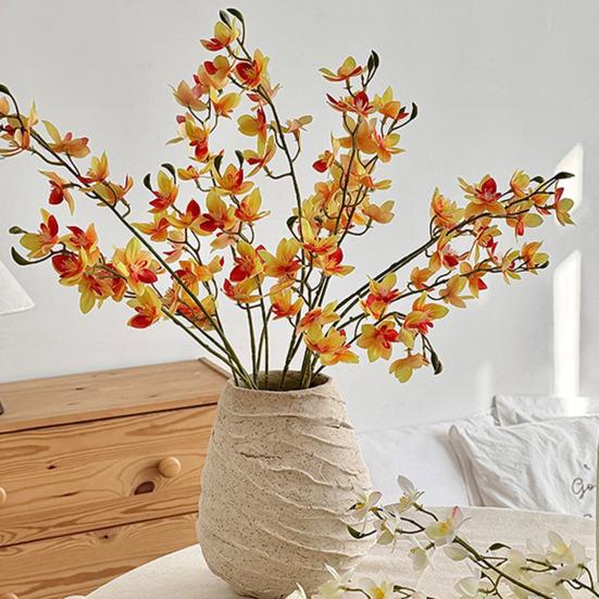 Sztuczny Kwiat Frezji 29.5 Cala Realistyczny Sztuczny Kwiat Storczyka Realistyczny w Dotyku Sztuczne Gałązki Phalaenopsis na Wesele Imprezę Wystrój Domu
