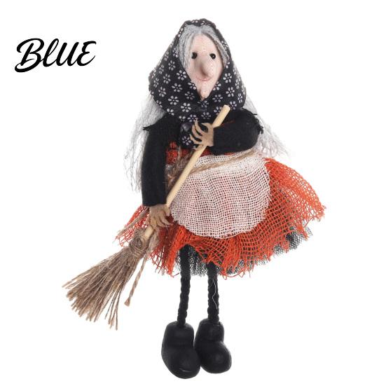 Halloween Celebration Decor Witch Broomstick Hanging Ornament Spooky Fabric Pendant for Party Bar Indoor Home Trick or Treat Festive Decoration Gift