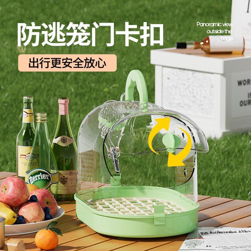 Parrot outboard Bird cage Household high-end portable Transparent ornamental Xuanfeng tiger skin special outgoing cage