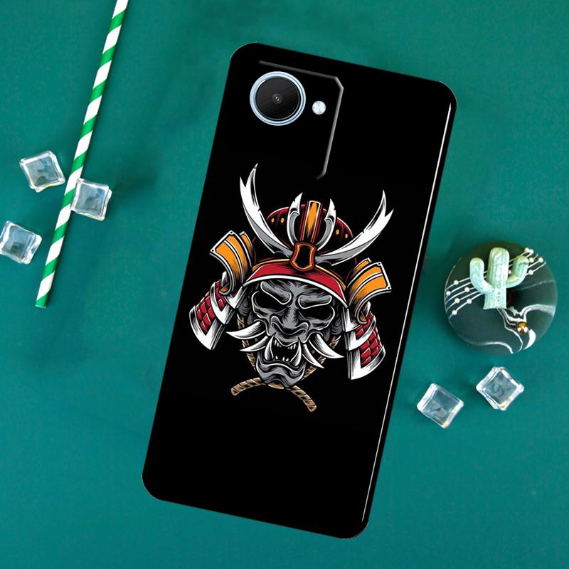 

Japanese Samurai Oni Mask For Realme C71 C75 C55 C53 C67 C61 C33 C63 C51 10 11 12 13 14 Pro Plus C65 GT7 15 Pro Case Realme C55