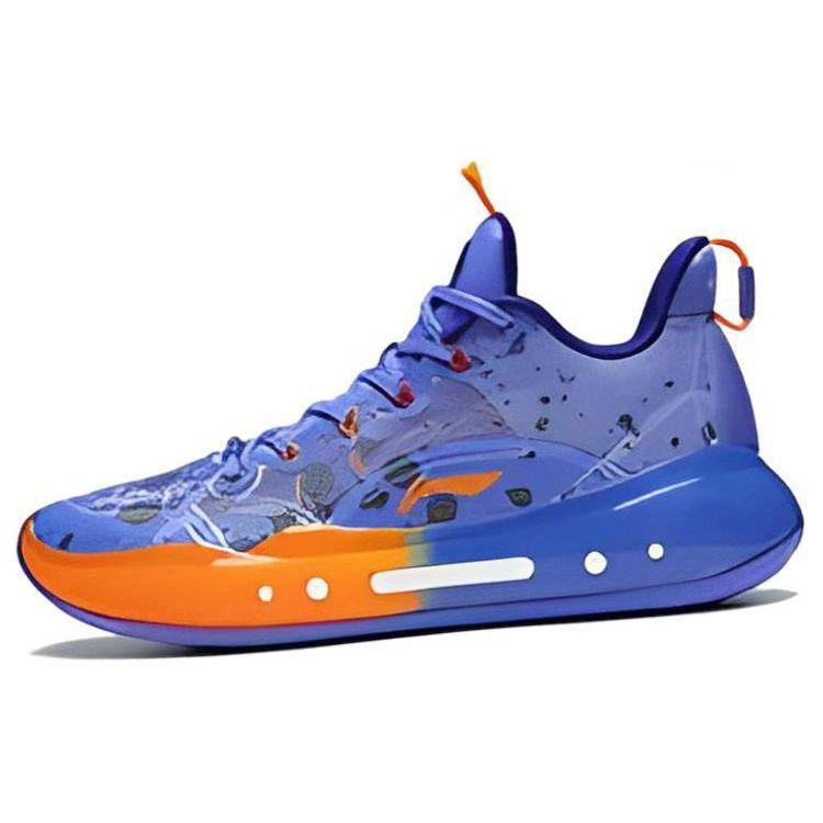 Li Ning Yu Shuai 14 Low Shock Absorption Anti-Slip Wear-Resistant Basketball Shoes Men sneaker Gulf-Blue Rowing-Blue ABAR123-35