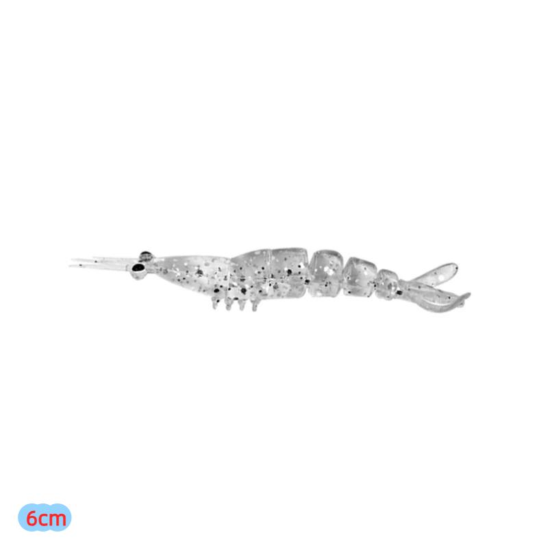 20Pcs Multi-Jointed Shrimp Bait Mini Soft Shrimp Fishing Lure 45/60Mm Artificial Baits Bass Silicone Fishing Tackle