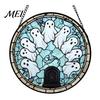 Halloween Window Decorations Stained Glass Suncatcher Ornament, Vintage Hanging Decor with Pumpkin Ghost Bat Witch Unique Holiday Art Hat Pattern,